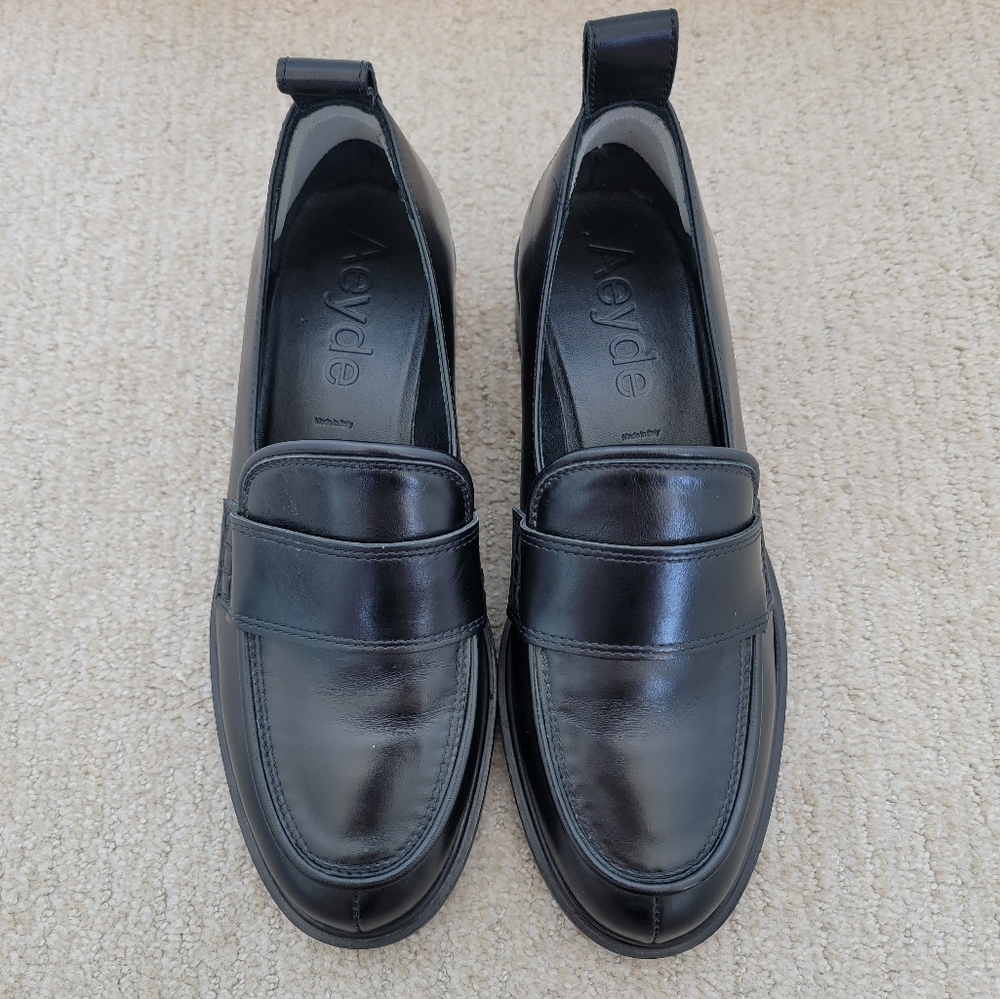 Aeyde chunky black loafer